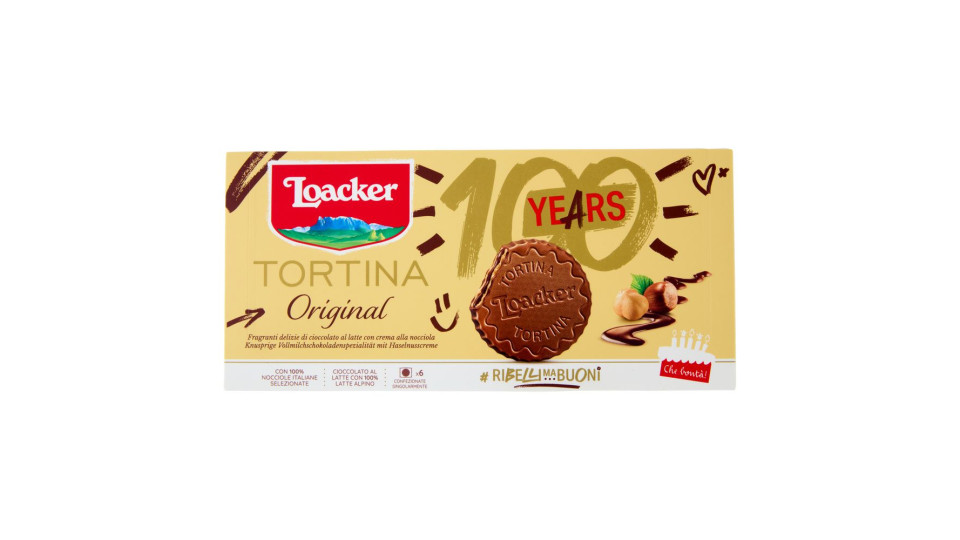 Loacker Tortina Original Wafer Ricoperto Di Cioccolato Al Latte Con Crema Di Nocciole Italiane 21gx6