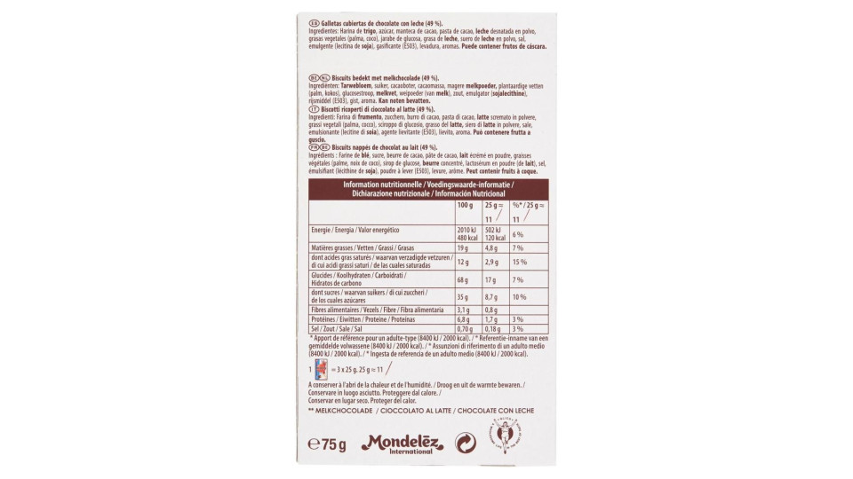 Mikado, Biscotto Ricoperto Di Cioccolato Al Latte - 75g