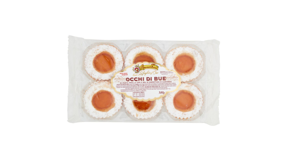 Biancoforno Linea Sfoglia D'oro Occhi Di Bue Di Pasta Frolla Con 30% Di Confettura Di Albicocca 300g