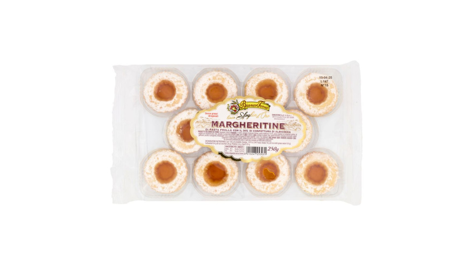 Biancoforno Linea Sfoglia D'oro Margheritine Di Pasta Frolla Con 30% Confettura Di Albicocca 250 G