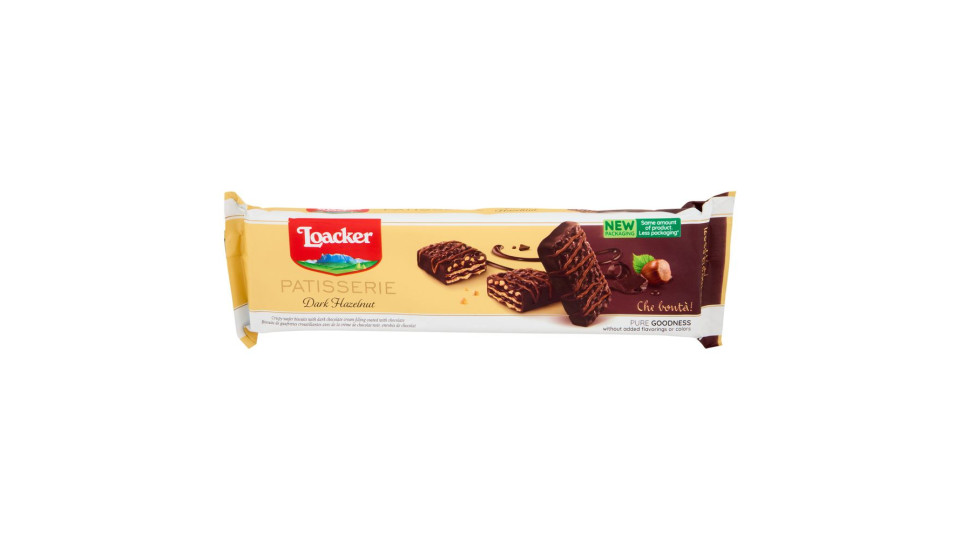 Loacker Patisserie Fondente Nocciolato Wafer Ricoperto Cioccolato Fondente Con Crema Cioccolato 100g