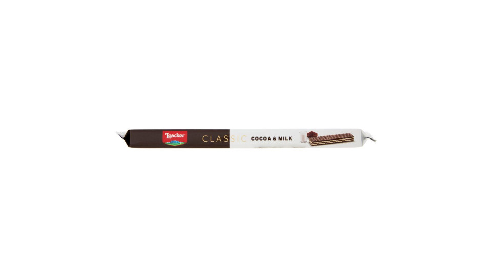 Loacker Classic Cocoa & Milk Wafer Al Cacao Con Crema Al Latte 100% Alpino Wafers 175g