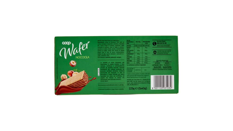 Wafer Nocciola 5 X 45 G