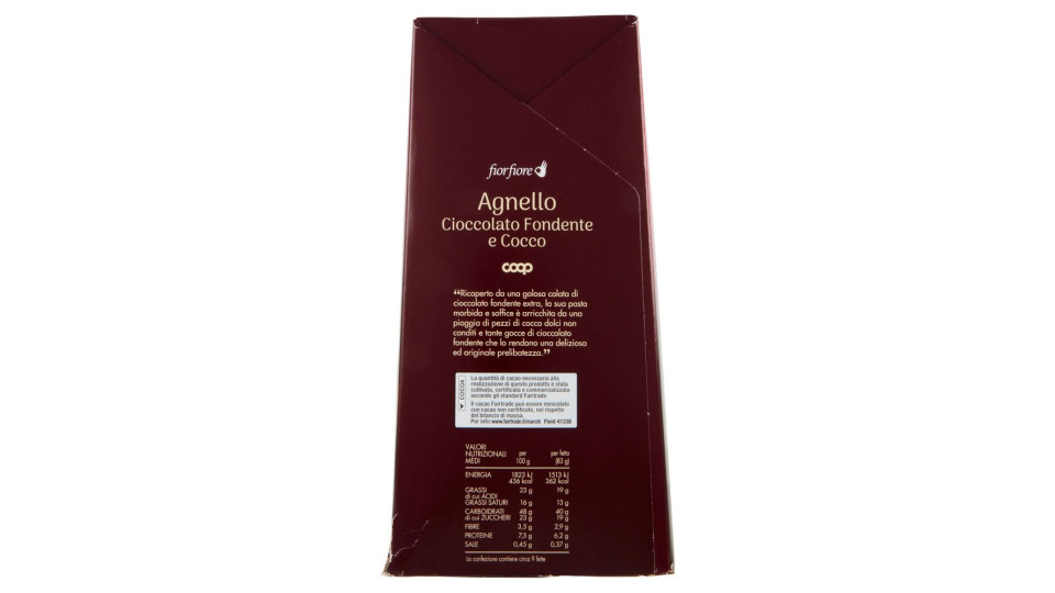 Agnello Cioccolato Fondente E Cocco 750 G