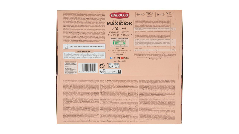 Balocco Colomba Maxiciok 750 G