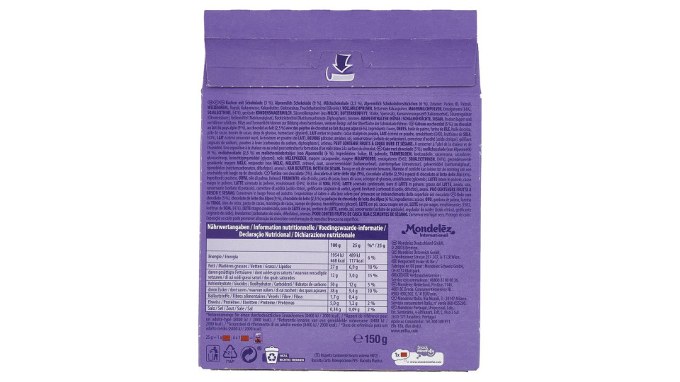 Milka Choco Brownie, Merendina Al Cioccolato Al Latte - 6x25g