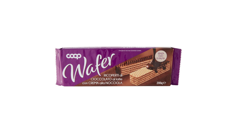 Wafer Ricoperti Di Cioccolato Al Latte Con Crema Alla Nocciola 200 G