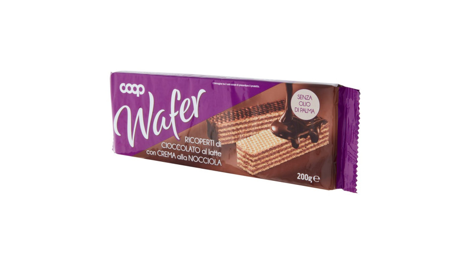 Wafer Ricoperti Di Cioccolato Al Latte Con Crema Alla Nocciola 200 G