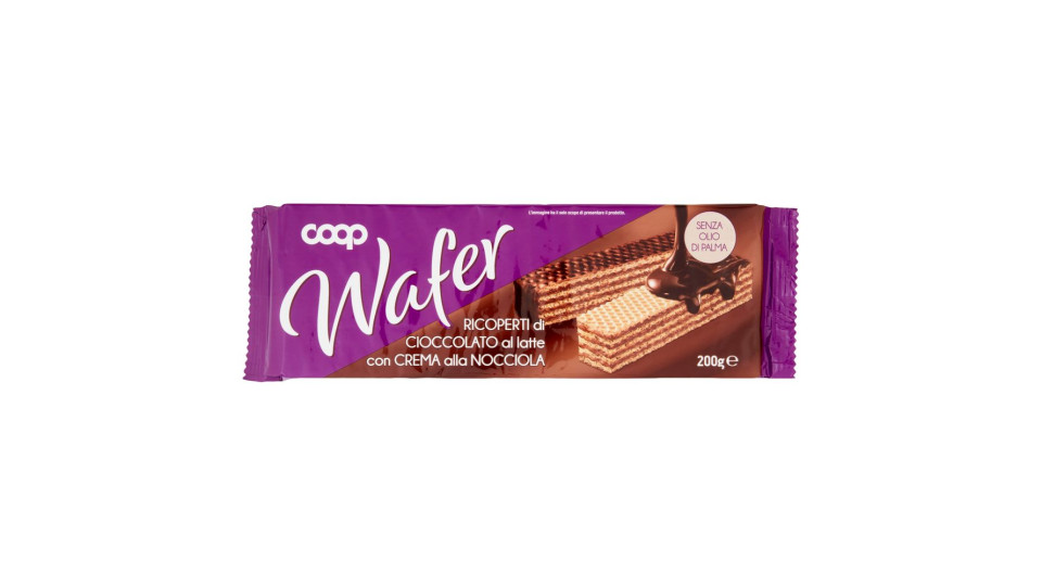 Wafer Ricoperti Di Cioccolato Al Latte Con Crema Alla Nocciola 200 G