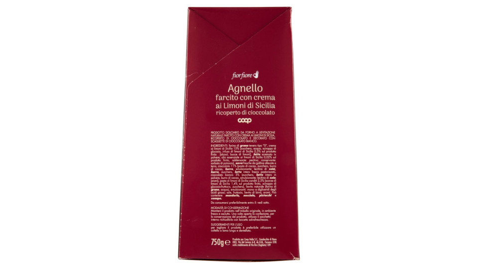 Agnello Farcito Con Crema Ai Limoni Di Sicilia Ricoperto Di Cioccolato 750 G
