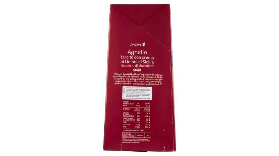 Agnello Farcito Con Crema Ai Limoni Di Sicilia Ricoperto Di Cioccolato 750 G