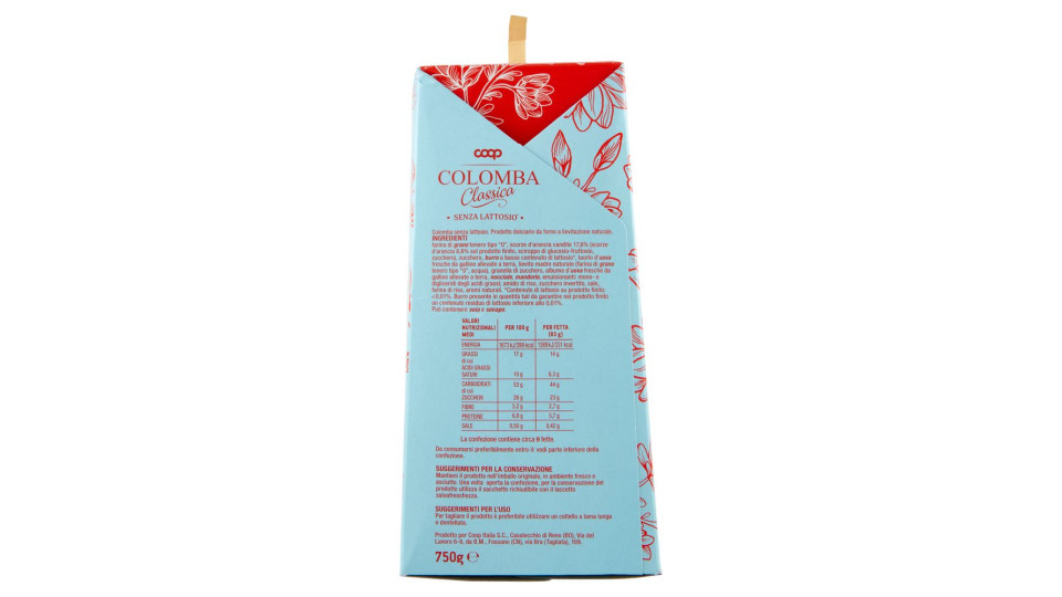 Colomba Classica Senza Lattosio* 750 G