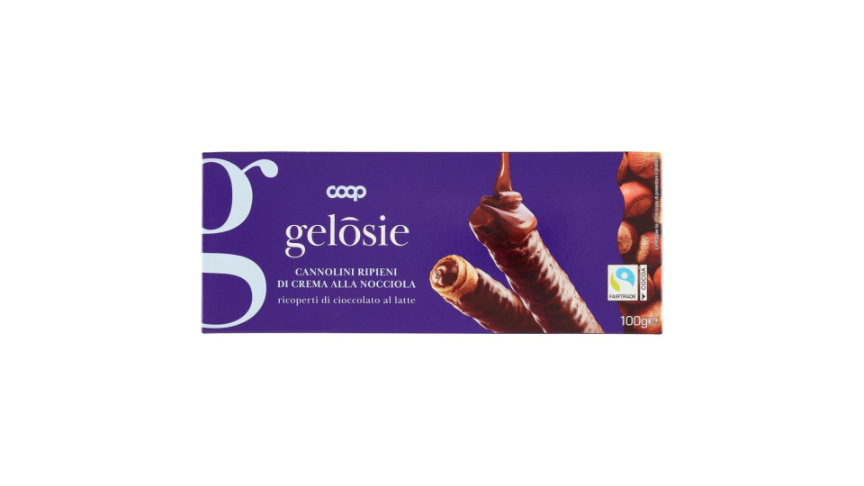 Cannolini Ripieni Di Crema Alla Nocciola Ricoperti Di Cioccolato Al Latte 100 G