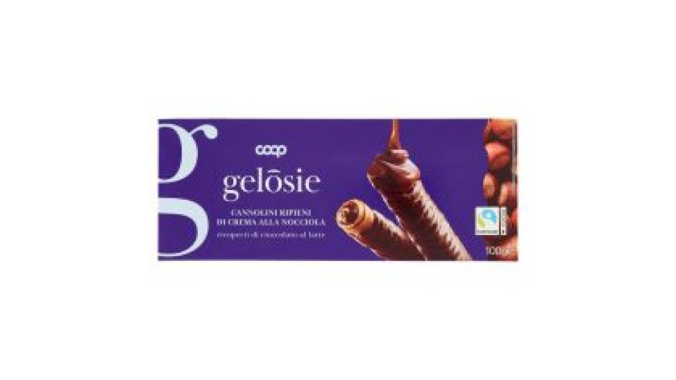Cannolini Ripieni Di Crema Alla Nocciola Ricoperti Di Cioccolato Al Latte 100 G