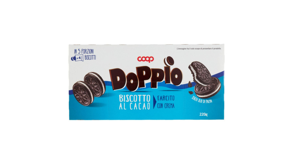 Doppio Biscotto Al Cacao Farcito Con Crema 5 X 44 G