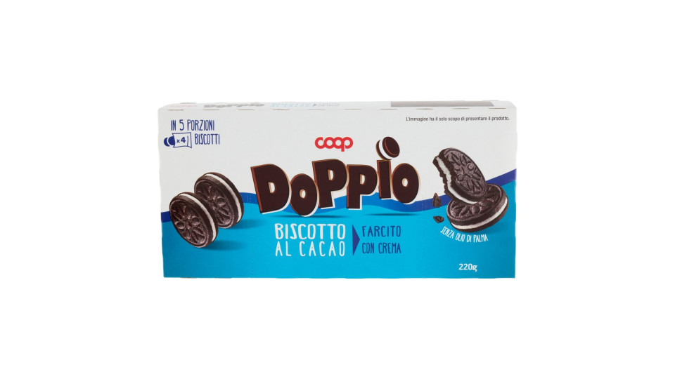 Doppio Biscotto Al Cacao Farcito Con Crema 5 X 44 G