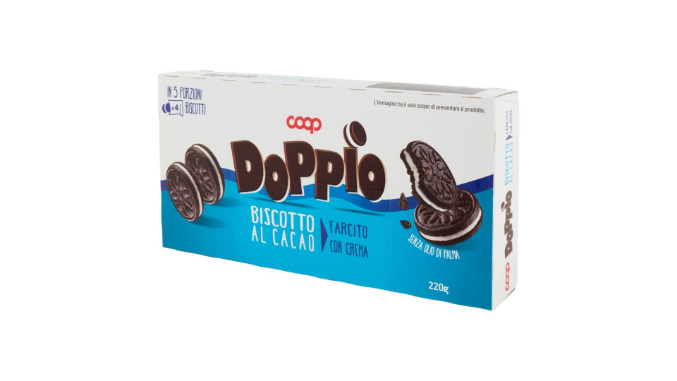 Doppio Biscotto Al Cacao Farcito Con Crema 5 X 44 G