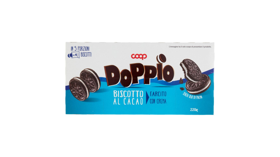 Doppio Biscotto Al Cacao Farcito Con Crema 5 X 44 G