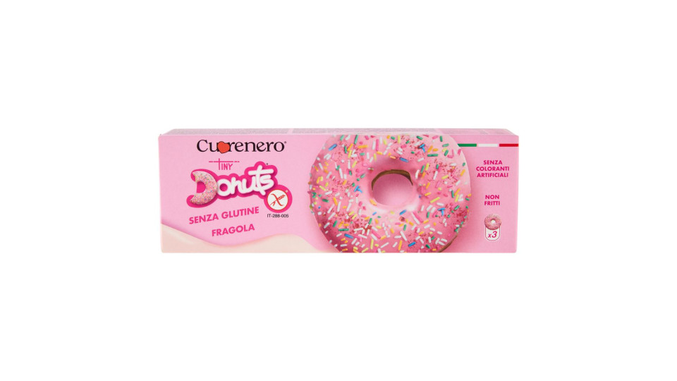 Cuorenero Tiny Donuts Senza Glutine Fragola 3 X 37 G