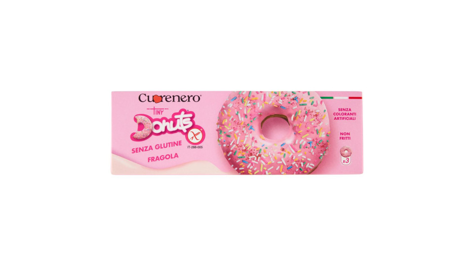 Cuorenero Tiny Donuts Senza Glutine Fragola 3 X 37 G