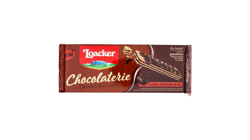 Loacker Chocolaterie Dark Chocolate Wafer Ricoperti E Con Crema Di Cioccolato Fondente Wafers 118g