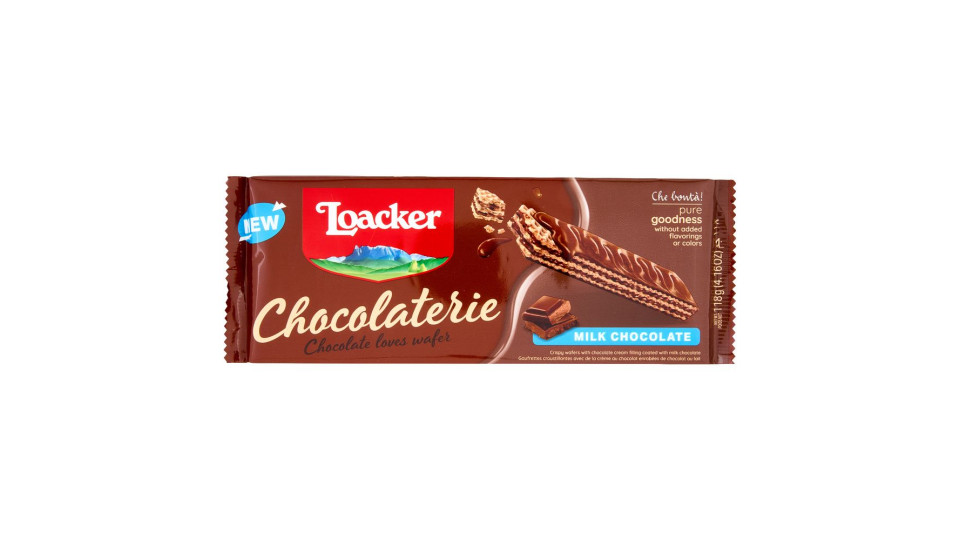 Loacker Chocolaterie Milk Chocolate Wafer Ricoperti E Con Crema Al Cioccolato Al Latte Wafers 118g