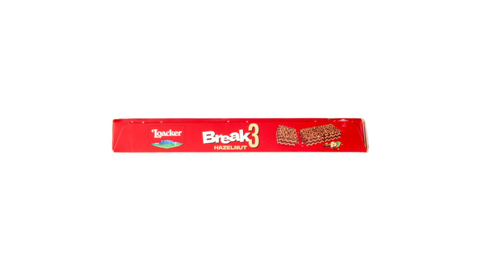 Loacker Break3 Barrette Di Wafer Con Crema Alle Nocciole 100% Italiane 19gx4