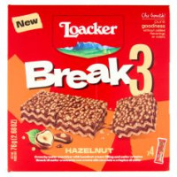 Loacker Break3 Barrette Di Wafer Con Crema Alle Nocciole 100% Italiane 19gx4