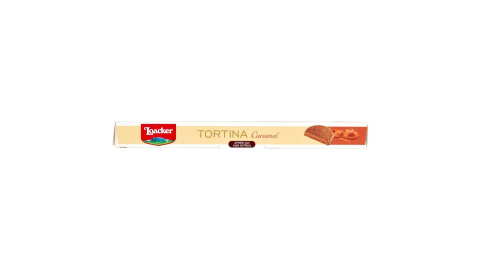 Loacker Tortina Caramel Con Wafer, Cioccolato Al Latte Alpino E Crema Al Caramello 21gx6
