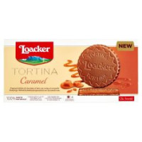 Loacker Tortina Caramel Con Wafer, Cioccolato Al Latte Alpino E Crema Al Caramello 21gx6