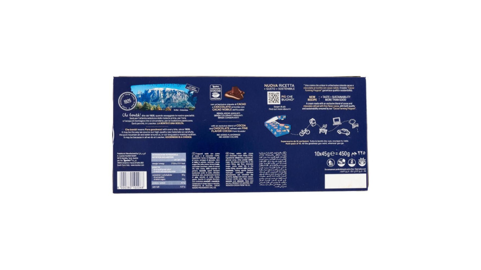 Loacker Wafer Classic Cremkakao Wafers Con Crema Al Cioccolato E Cacao 10 X 45 G