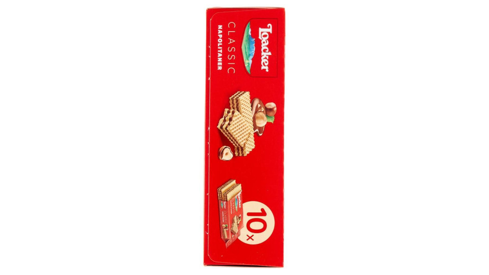 Loacker Wafer Classic Napolitaner Con Crema Alle Nocciole 100% Italiane Tostate Wafers 45gx10