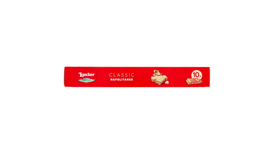 Loacker Wafer Classic Napolitaner Con Crema Alle Nocciole 100% Italiane Tostate Wafers 45gx10