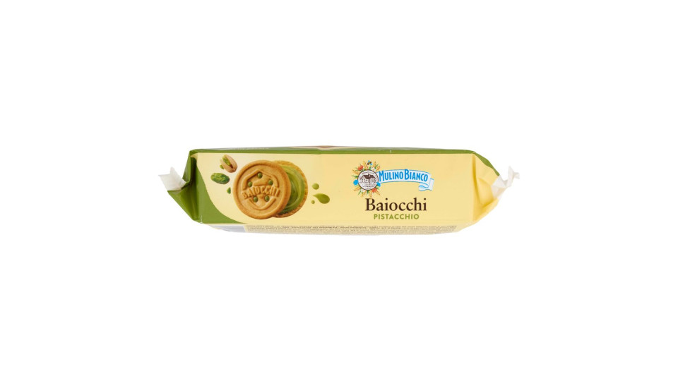 Mulino Bianco Baiocchi Biscotti Snack Farciti Con Crema Al Pistacchio 168g