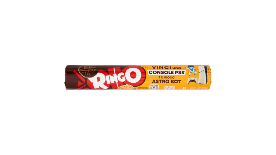 Ringo Cacao Biscotti Farciti Con Crema Cacao Snack Merenda Tubo, 165g
