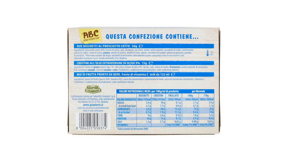 Teneroni L'abc Della Merenda Dischetti Al Prosciutto Cotto E Crostini