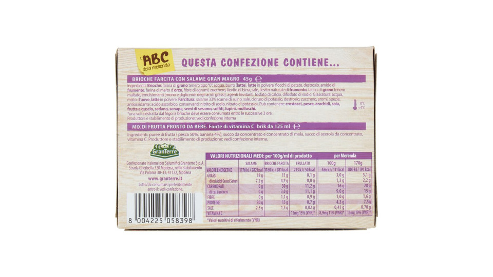 Teneroni L'abc Della Merenda Morbida Brioche Con Salame Gran Magro
