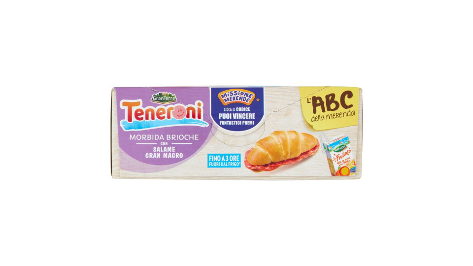 Teneroni L'abc Della Merenda Morbida Brioche Con Salame Gran Magro