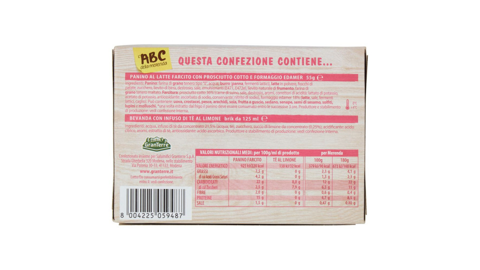 Teneroni L'abc Della Merenda Panino Soffice Con Prosciutto Cotto E Formaggio