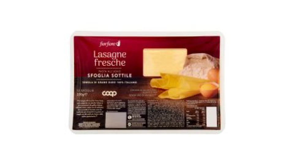 Lasagne Fresche Pasta All'uovo Sfoglia Sottile 250 G