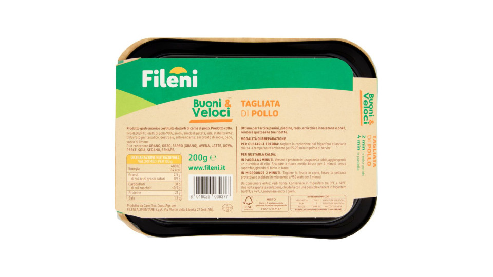 Fileni Buoni & Veloci Tagliata Di Pollo 200 G