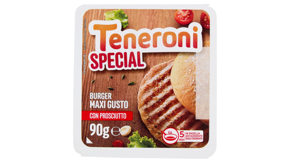 Teneroni Special Burger Maxi Gusto Con Prosciutto 90 G