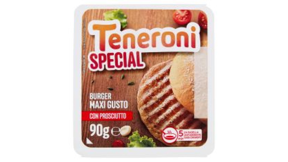 Teneroni Special Burger Maxi Gusto Con Prosciutto 90 G
