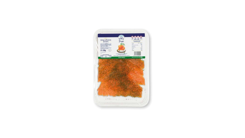 Salmone Affumicato Norvegese Di Qualità Superiore All'aneto Papi 130 G