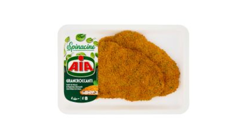 Aia Spinacine Grancroccanti Filetti Di Pollo In Panatura Croccante Con Spinaci In Foglia 0,300 Kg