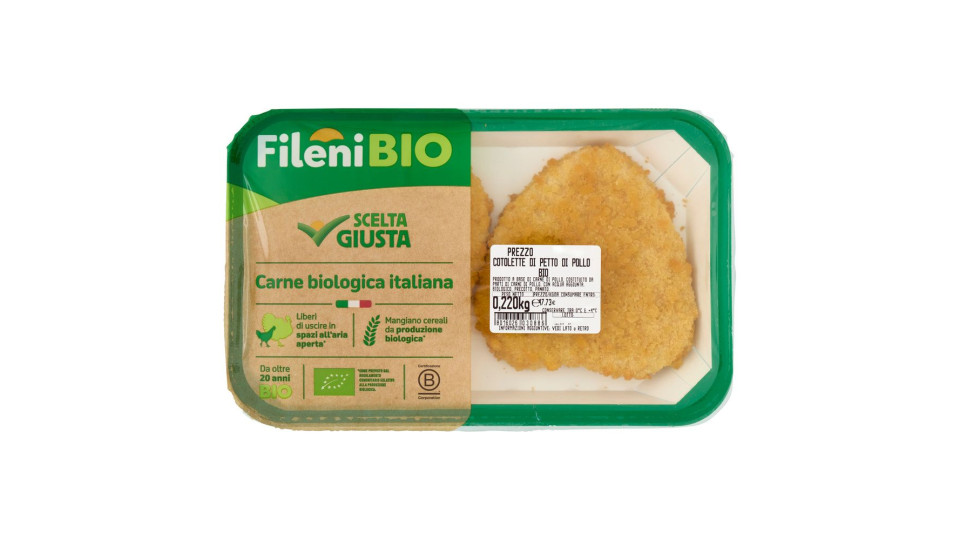 Fileni Bio Cotolette Di Petto Di Pollo Bio 0,220 Kg