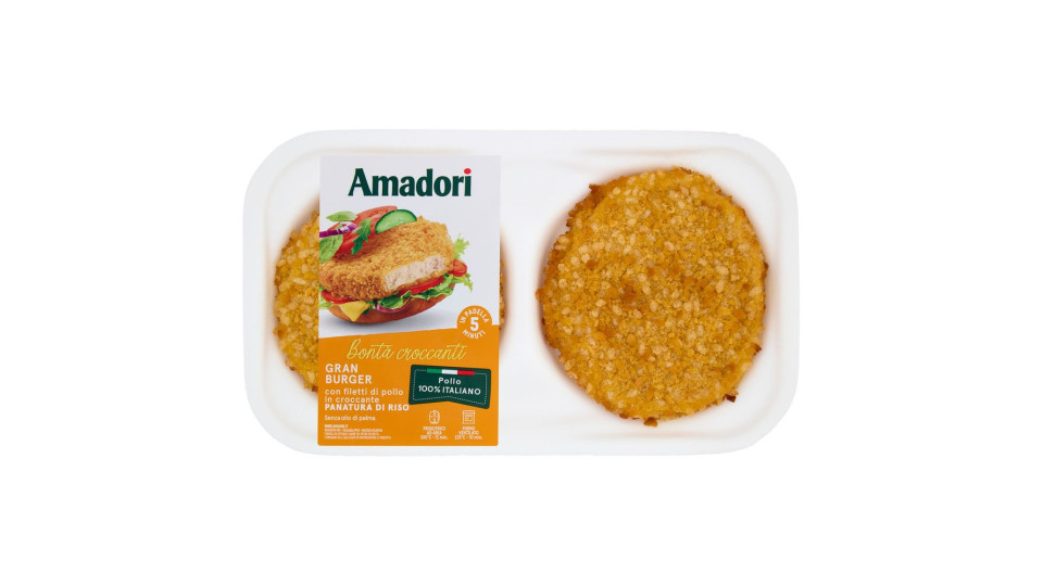 Amadori Gran Burger Con Filetti Di Pollo 0,280 Kg