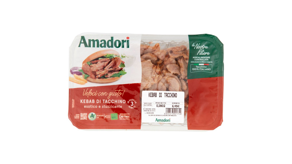 Amadori Kebab Di Tacchino 0,280 Kg