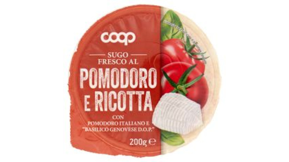 Sugo Fresco Al Pomodoro E Ricotta Con Pomodoro Italiano E 'basilico Genovese D.o.p.' 200 G