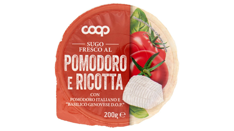 Sugo Fresco Al Pomodoro E Ricotta Con Pomodoro Italiano E 'basilico Genovese D.o.p.' 200 G